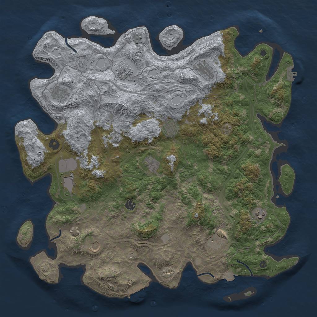 Rust Map: Procedural Map, Size: 4500, Seed: 518086735, 19 Monuments