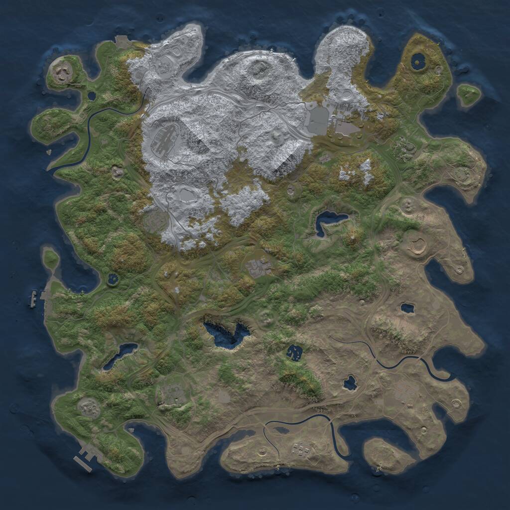 Rust Map: Procedural Map, Size: 4800, Seed: 1443812, 17 Monuments