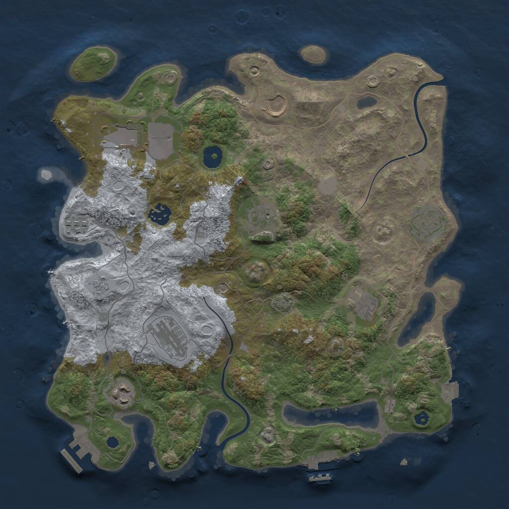Rust Map: Procedural Map, Size: 3600, Seed: 46565564, 15 Monuments