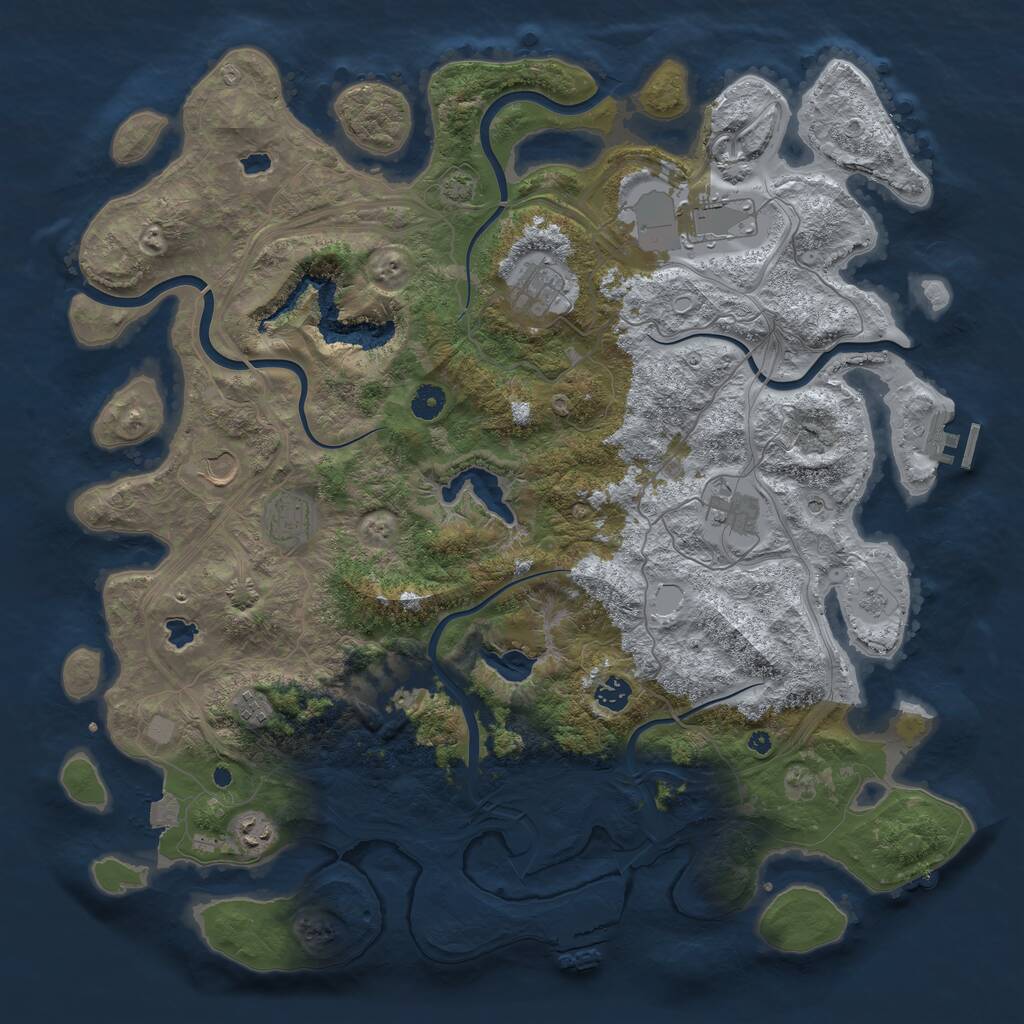Rust Map: Procedural Map, Size: 4500, Seed: 541656217, 15 Monuments