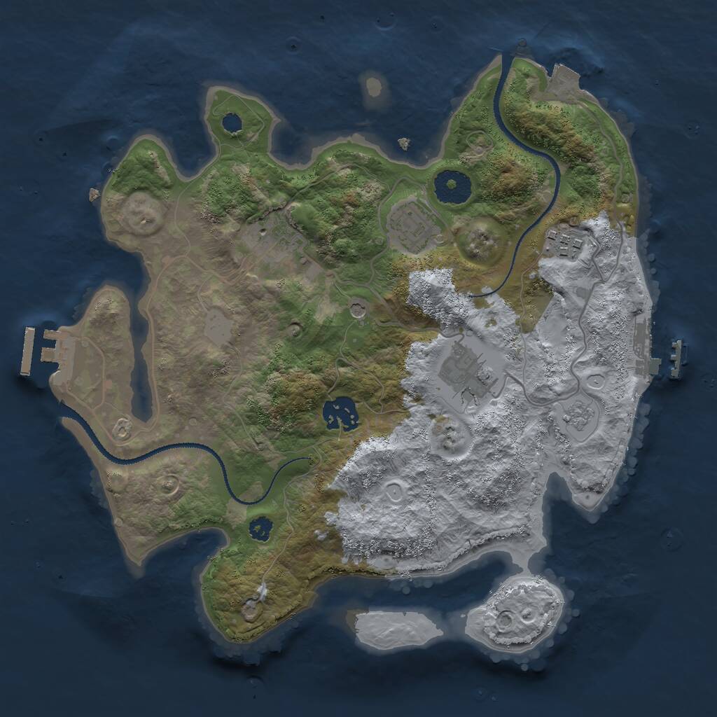 Rust Map: Procedural Map, Size: 3000, Seed: 227214279, 10 Monuments