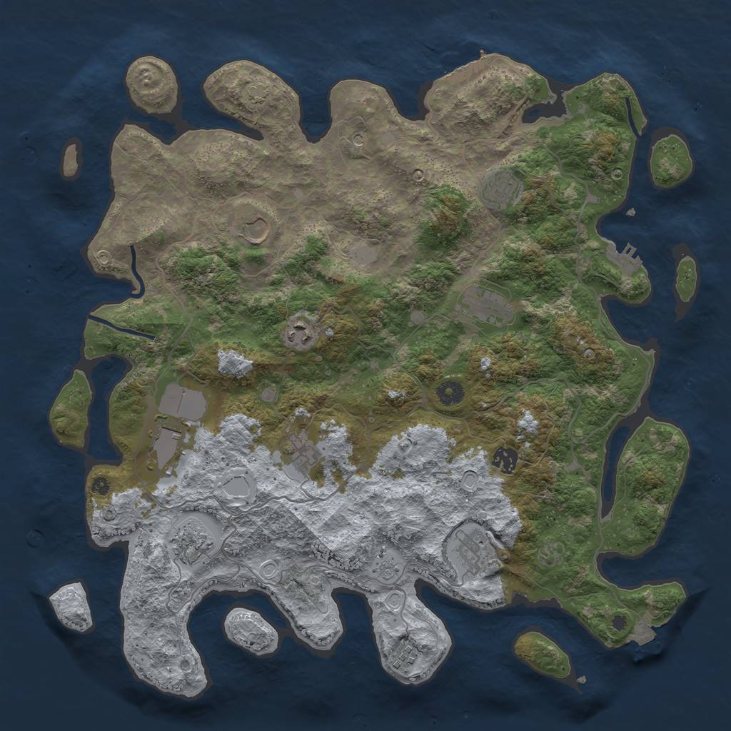 Rust Map: Procedural Map, Size: 4200, Seed: 20231207, 18 Monuments