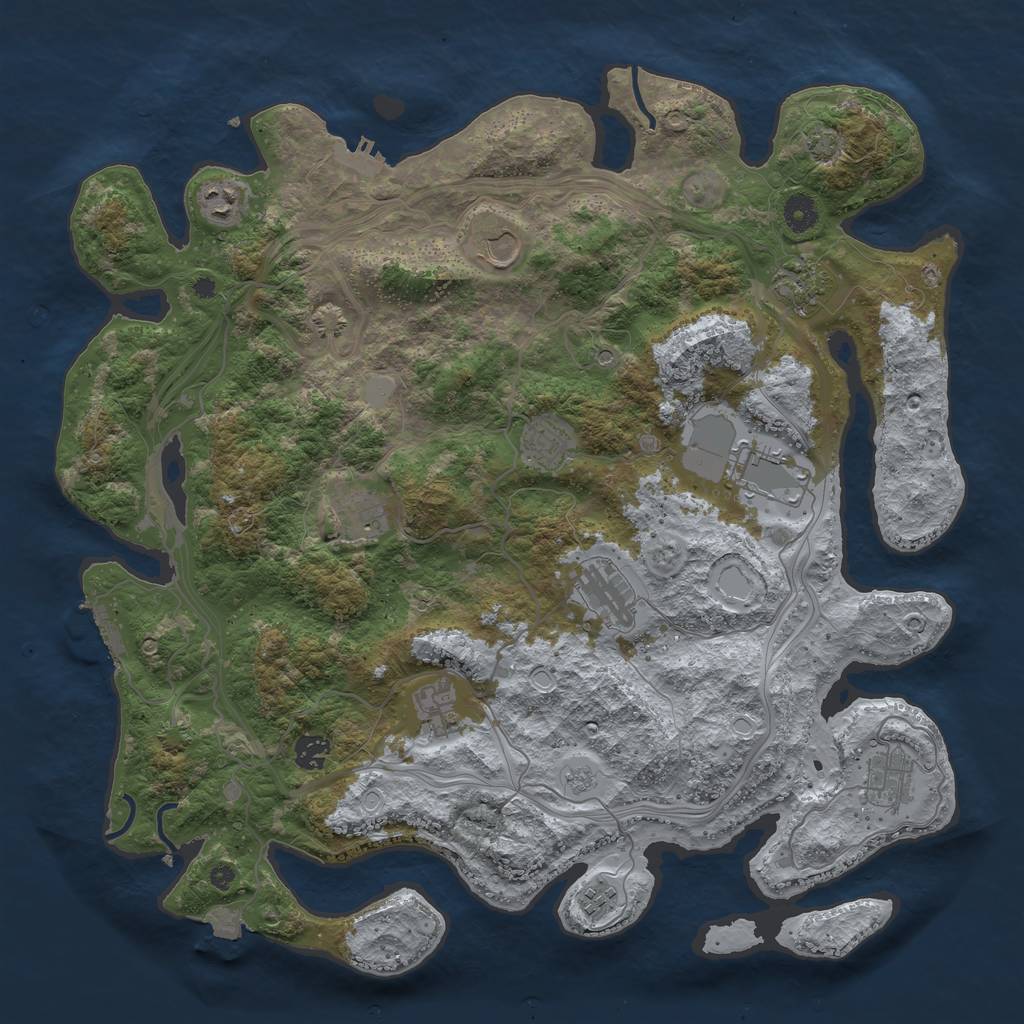 Rust Map: Procedural Map, Size: 4250, Seed: 2137781013, 19 Monuments