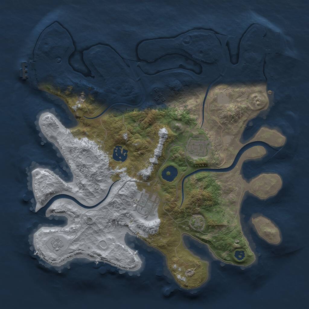 Rust Map: Procedural Map, Size: 3000, Seed: 130022153, 10 Monuments