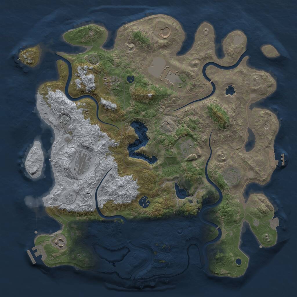 Rust Map: Procedural Map, Size: 4000, Seed: 1401990148, 15 Monuments