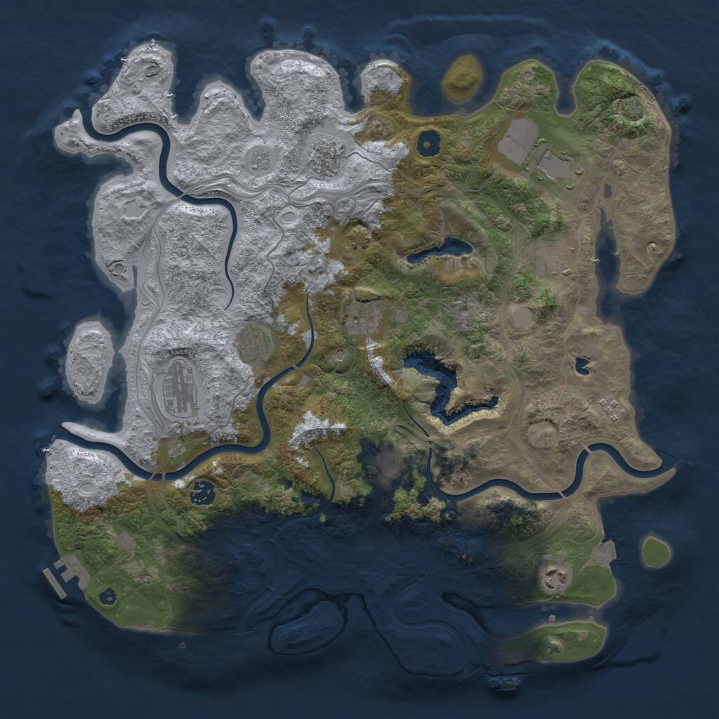 Rust Map: Procedural Map, Size: 4250, Seed: 1873424321, 16 Monuments