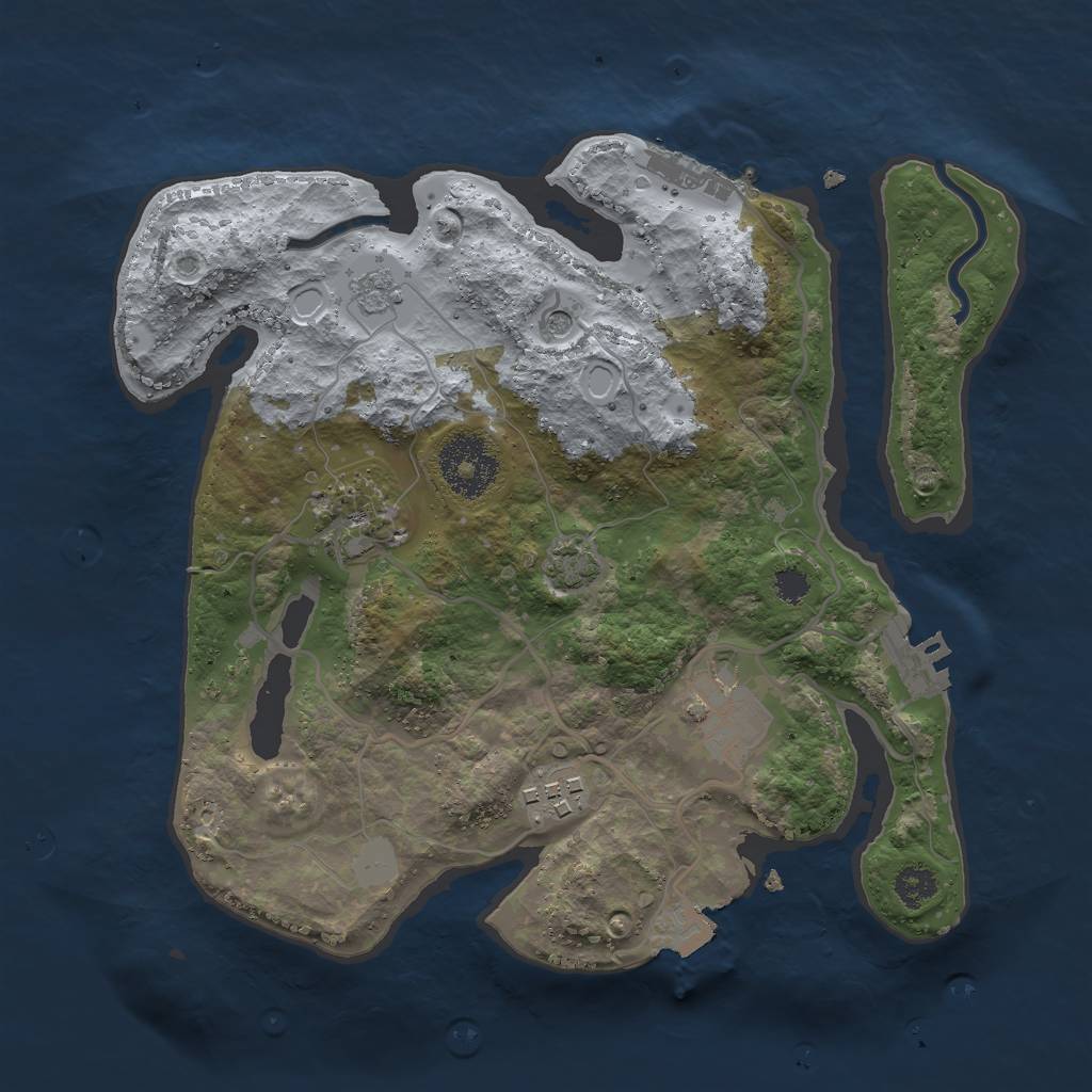 Rust Map: Procedural Map, Size: 2700, Seed: 389645082, 11 Monuments
