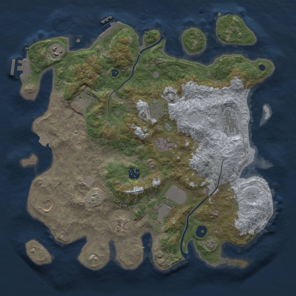 Rust Map: Procedural Map, Size: 3800, Seed: 253432, 15 Monuments