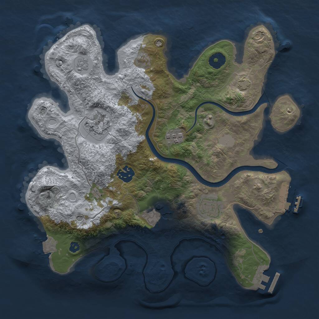 Rust Map: Procedural Map, Size: 3000, Seed: 708011145, 11 Monuments