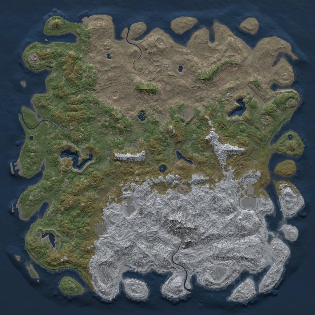 Rust Map: Procedural Map, Size: 6000, Seed: 2887574, 17 Monuments