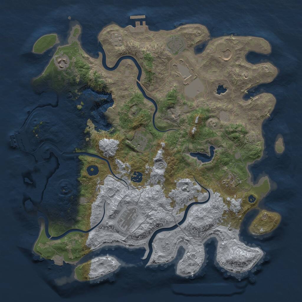 Rust Map: Procedural Map, Size: 4000, Seed: 37075700, 15 Monuments