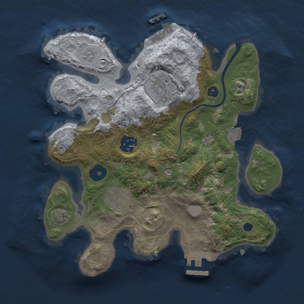 Rust Map: Procedural Map, Size: 2750, Seed: 75, 9 Monuments