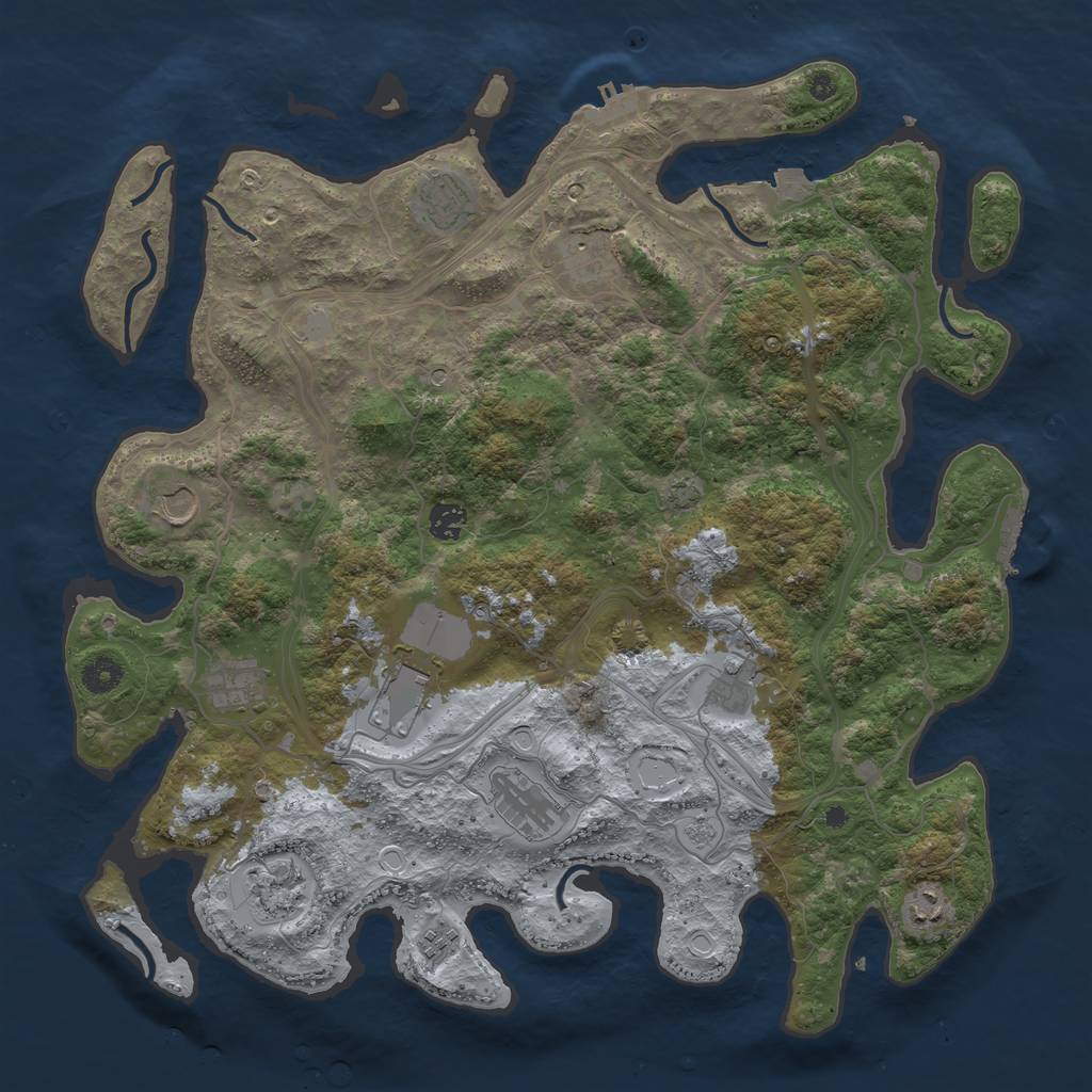 Rust Map: Procedural Map, Size: 4250, Seed: 2022367537, 19 Monuments