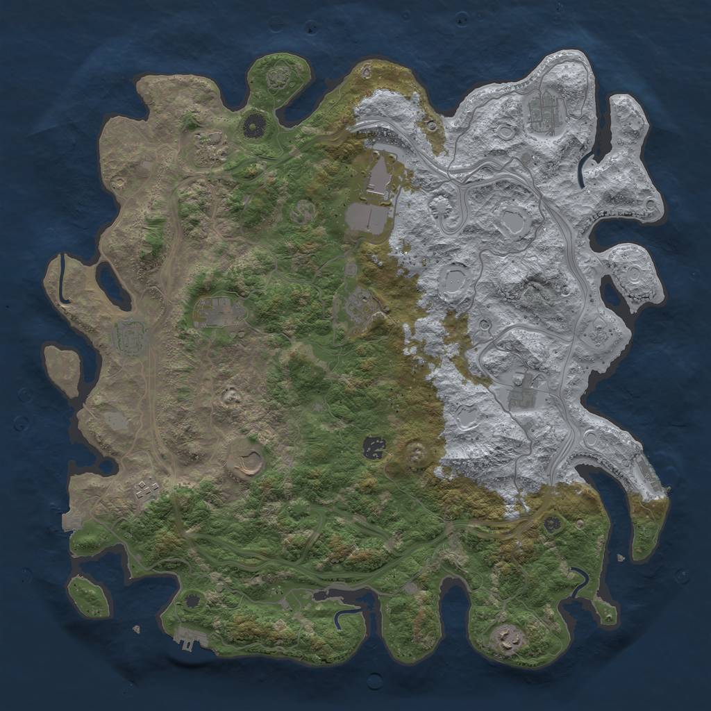 Rust Map: Procedural Map, Size: 4500, Seed: 525898914, 19 Monuments