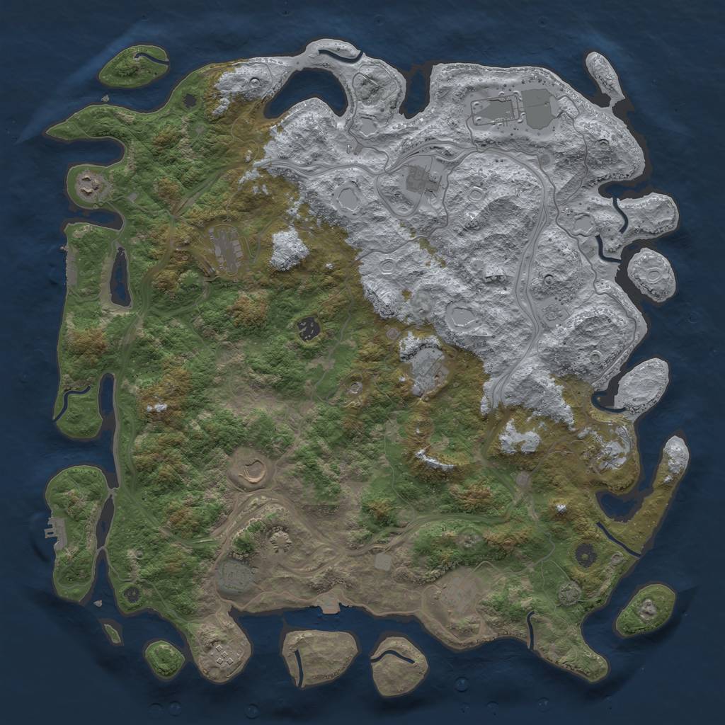 Rust Map: Procedural Map, Size: 4800, Seed: 1262776432, 19 Monuments