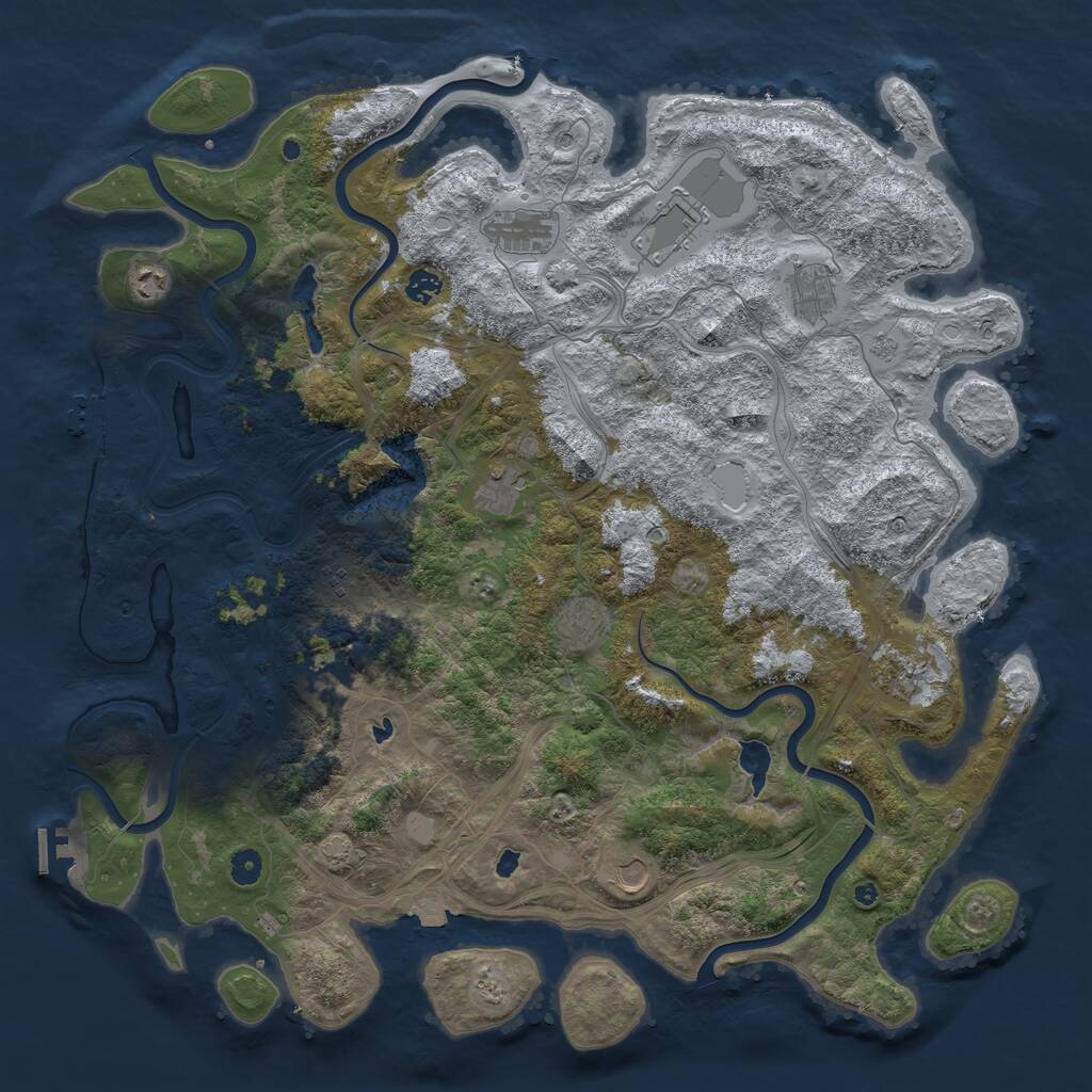 Rust Map: Procedural Map, Size: 4800, Seed: 1262776432, 17 Monuments