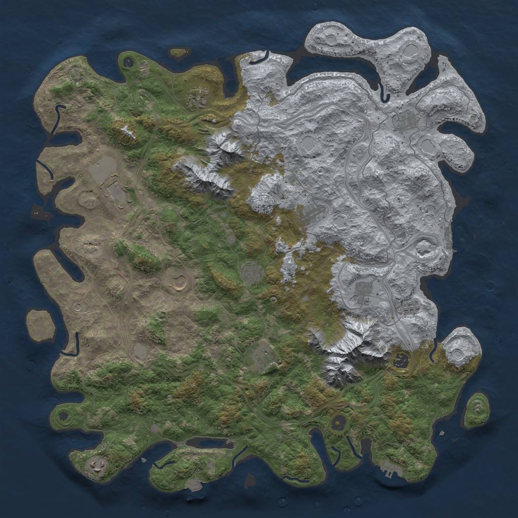 Rust Map: Procedural Map, Size: 5000, Seed: 1137743654, 19 Monuments