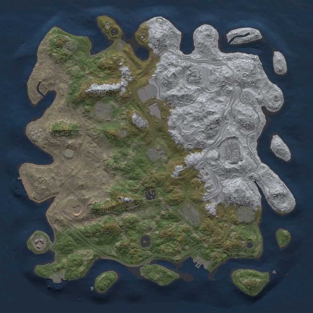 Rust Map: Procedural Map, Size: 4250, Seed: 1877829501, 19 Monuments