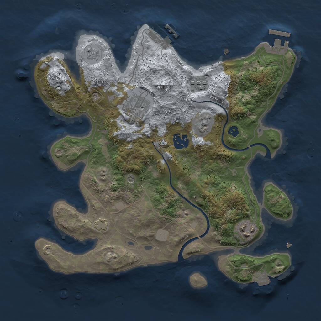 Rust Map: Procedural Map, Size: 3000, Seed: 1992676417, 10 Monuments