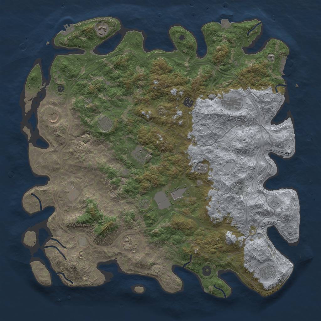 Rust Map: Procedural Map, Size: 4800, Seed: 1572609937, 19 Monuments