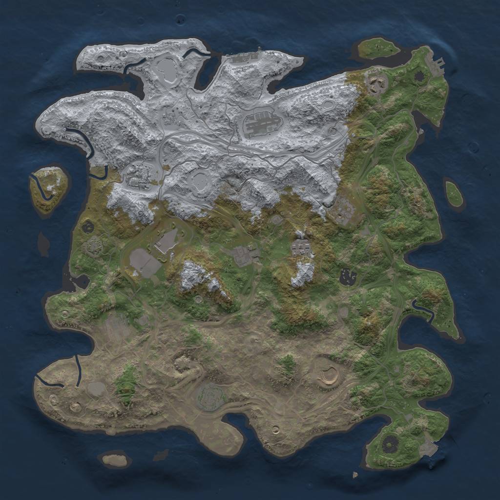 Rust Map: Procedural Map, Size: 4250, Seed: 116341218, 19 Monuments