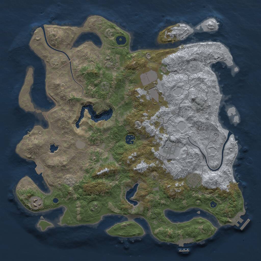 Rust Map: Procedural Map, Size: 4000, Seed: 1783262906, 13 Monuments