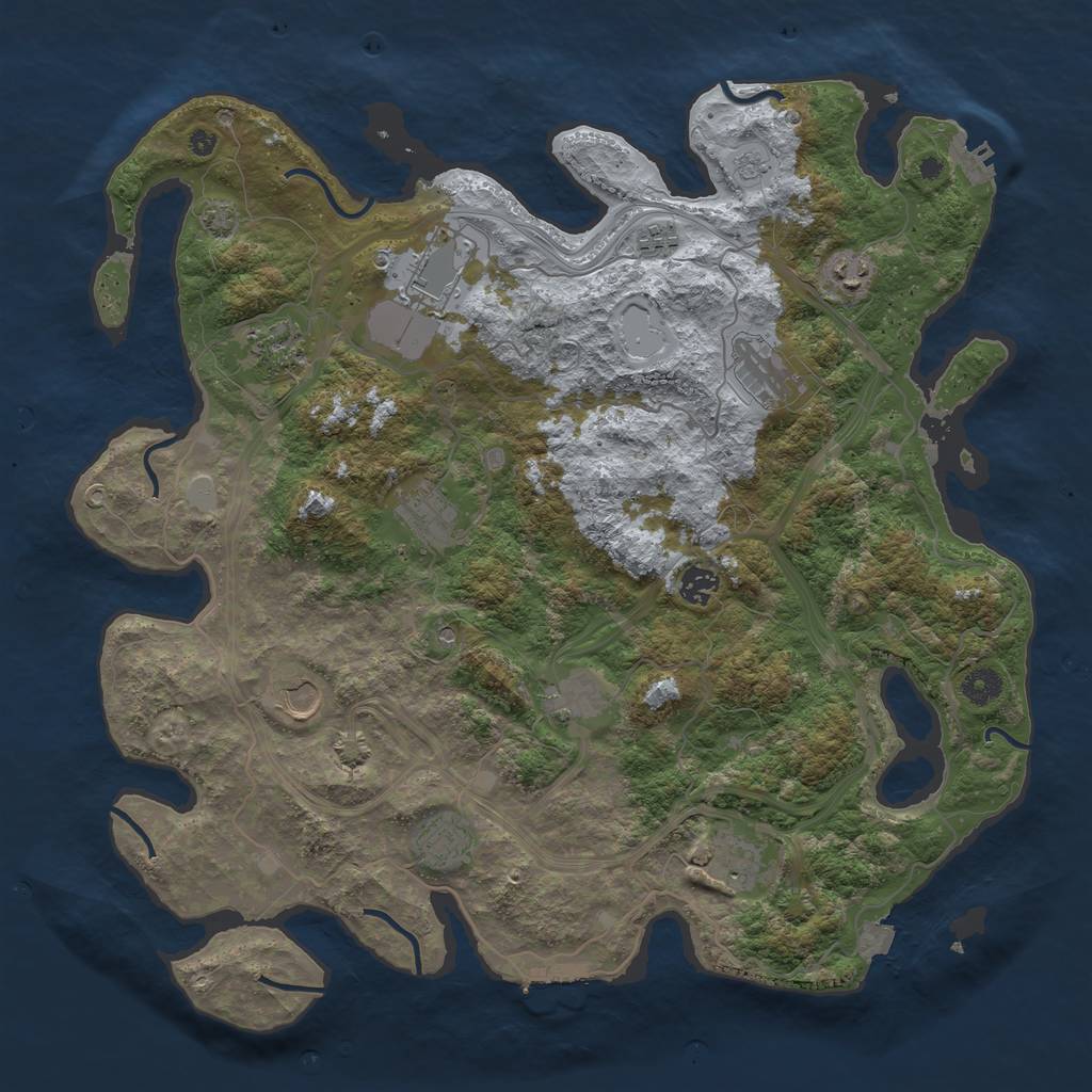 Rust Map: Procedural Map, Size: 4250, Seed: 566457397, 19 Monuments