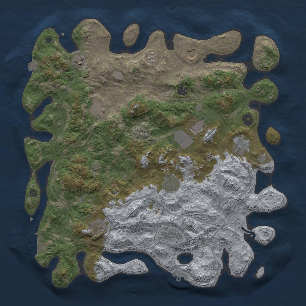 Rust Map: Procedural Map, Size: 4250, Seed: 1441052367, 18 Monuments