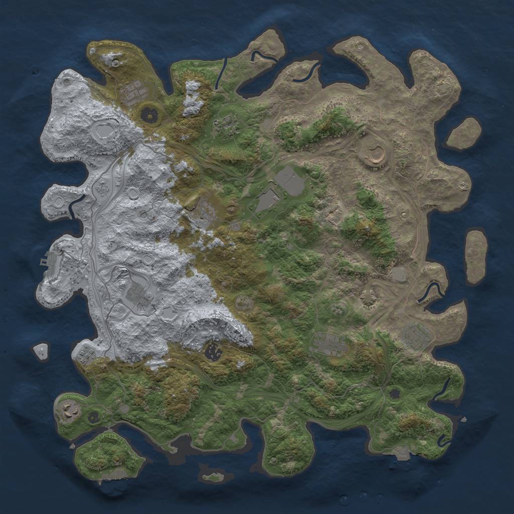 Rust Map: Procedural Map, Size: 4500, Seed: 93721, 19 Monuments