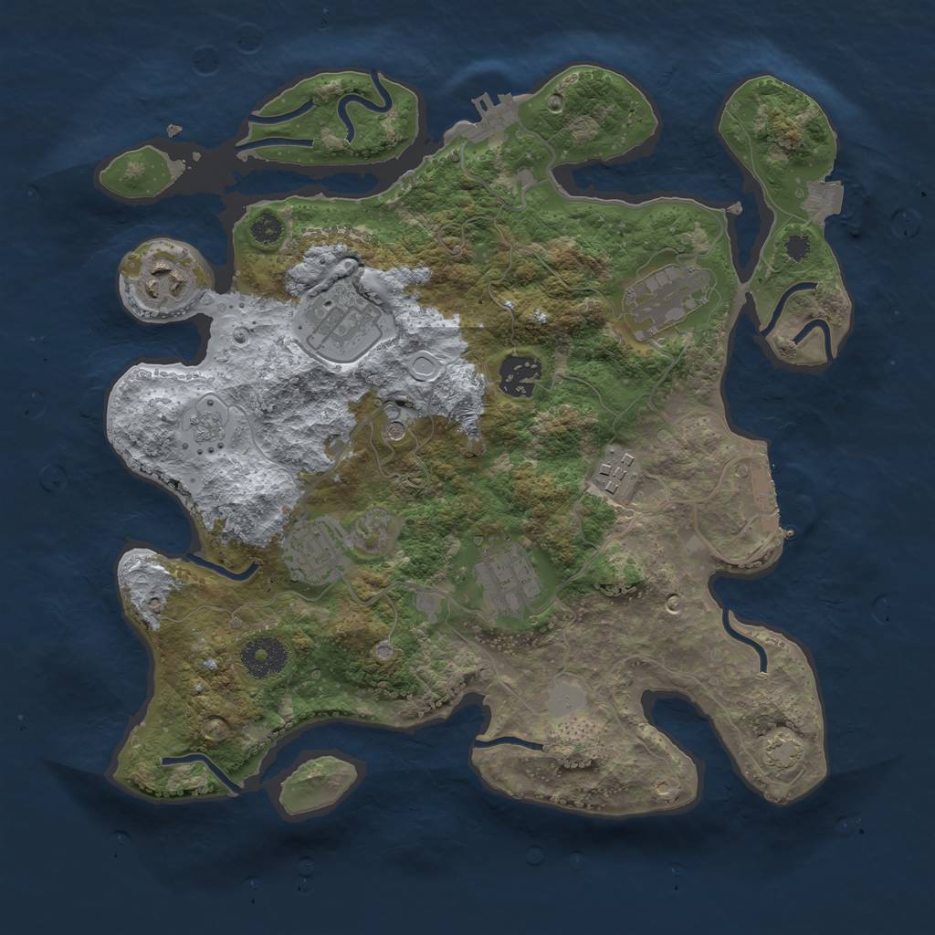 Rust Map: Procedural Map, Size: 3250, Seed: 378431309, 15 Monuments