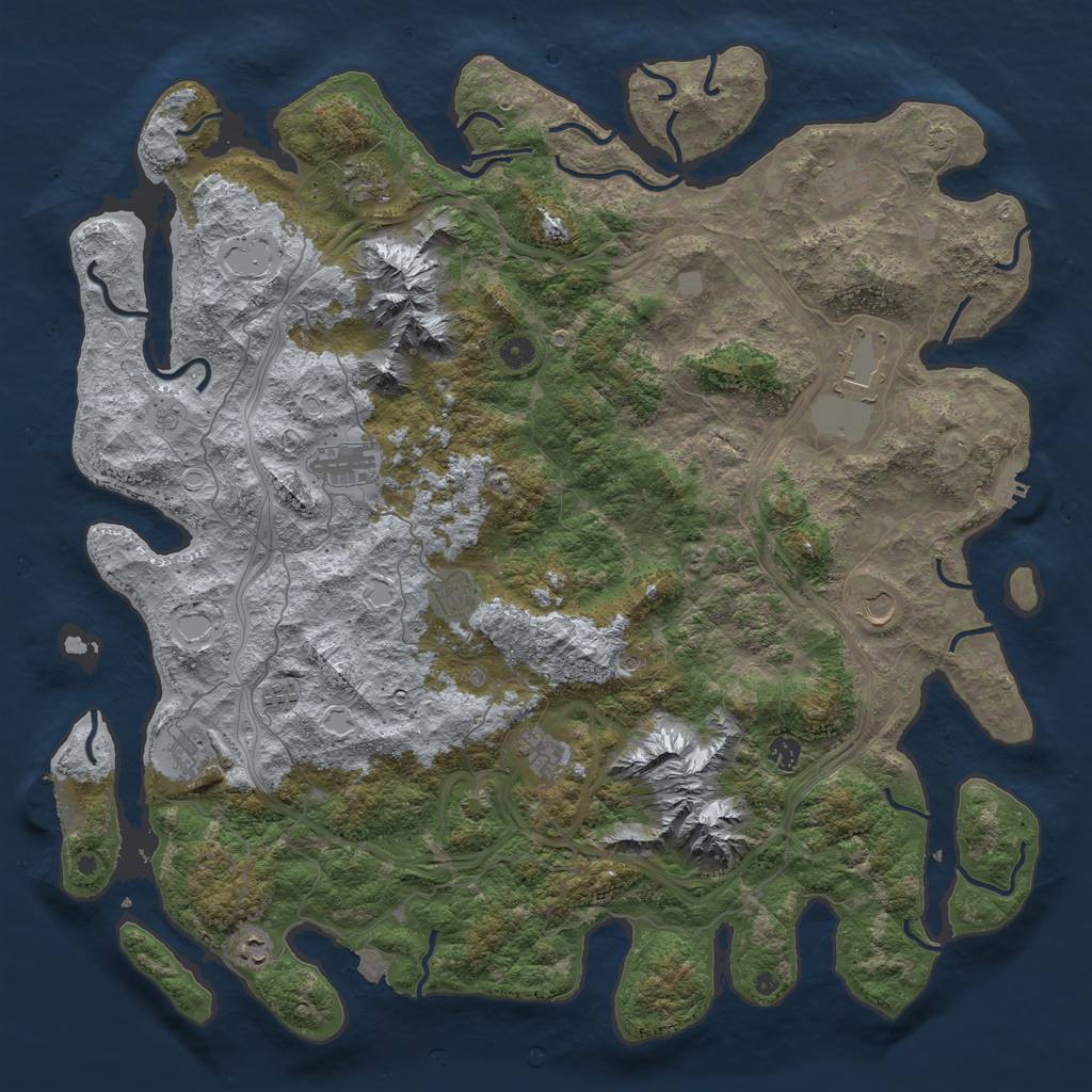 Rust Map: Procedural Map, Size: 5000, Seed: 47638388, 19 Monuments