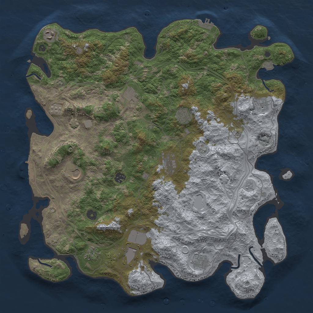 Rust Map: Procedural Map, Size: 4500, Seed: 6235, 19 Monuments