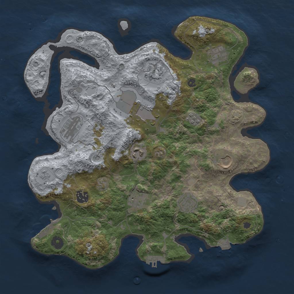 Rust Map: Procedural Map, Size: 3500, Seed: 1527231762, 18 Monuments