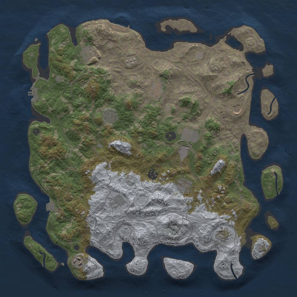 Rust Map: Procedural Map, Size: 4400, Seed: 79796609, 19 Monuments