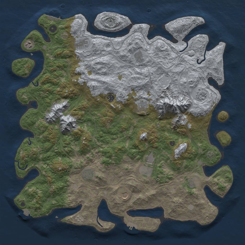 Rust Map: Procedural Map, Size: 5000, Seed: 812760950, 19 Monuments