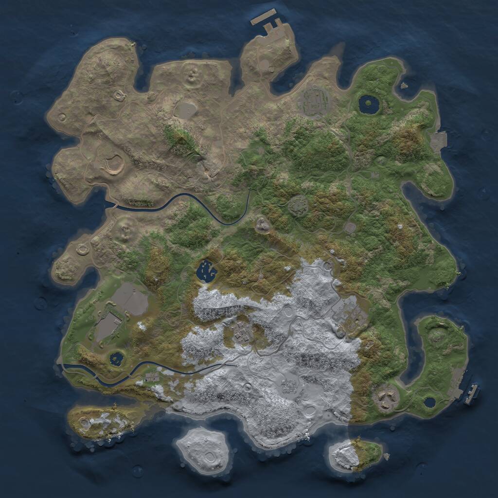 Rust Map: Procedural Map, Size: 3700, Seed: 218754, 13 Monuments