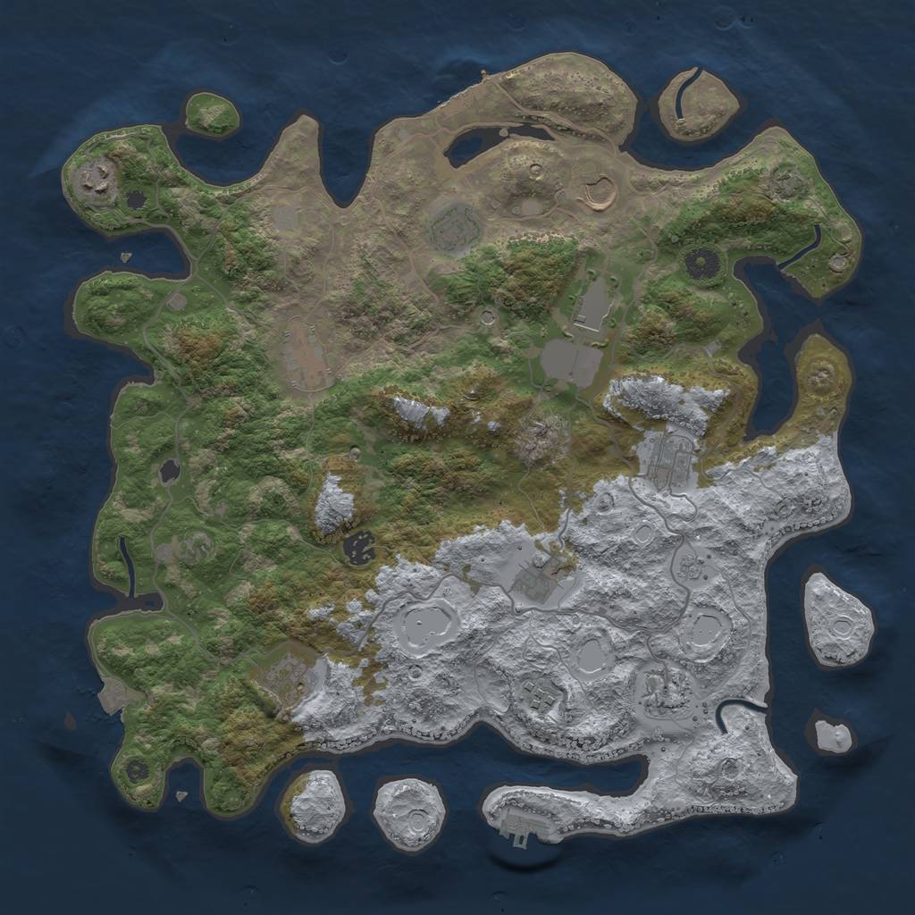 Rust Map: Procedural Map, Size: 4096, Seed: 347020524, 19 Monuments