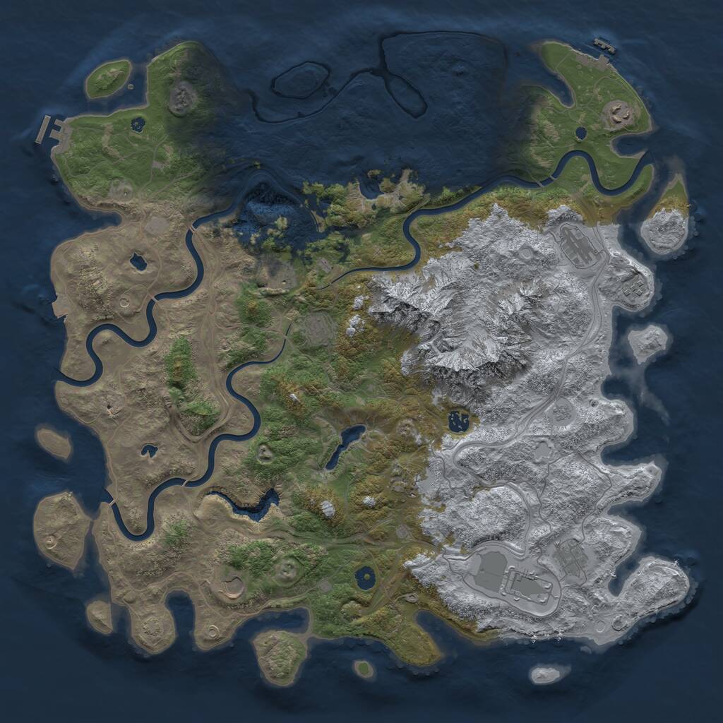 Rust Map: Procedural Map, Size: 5000, Seed: 3039587, 16 Monuments