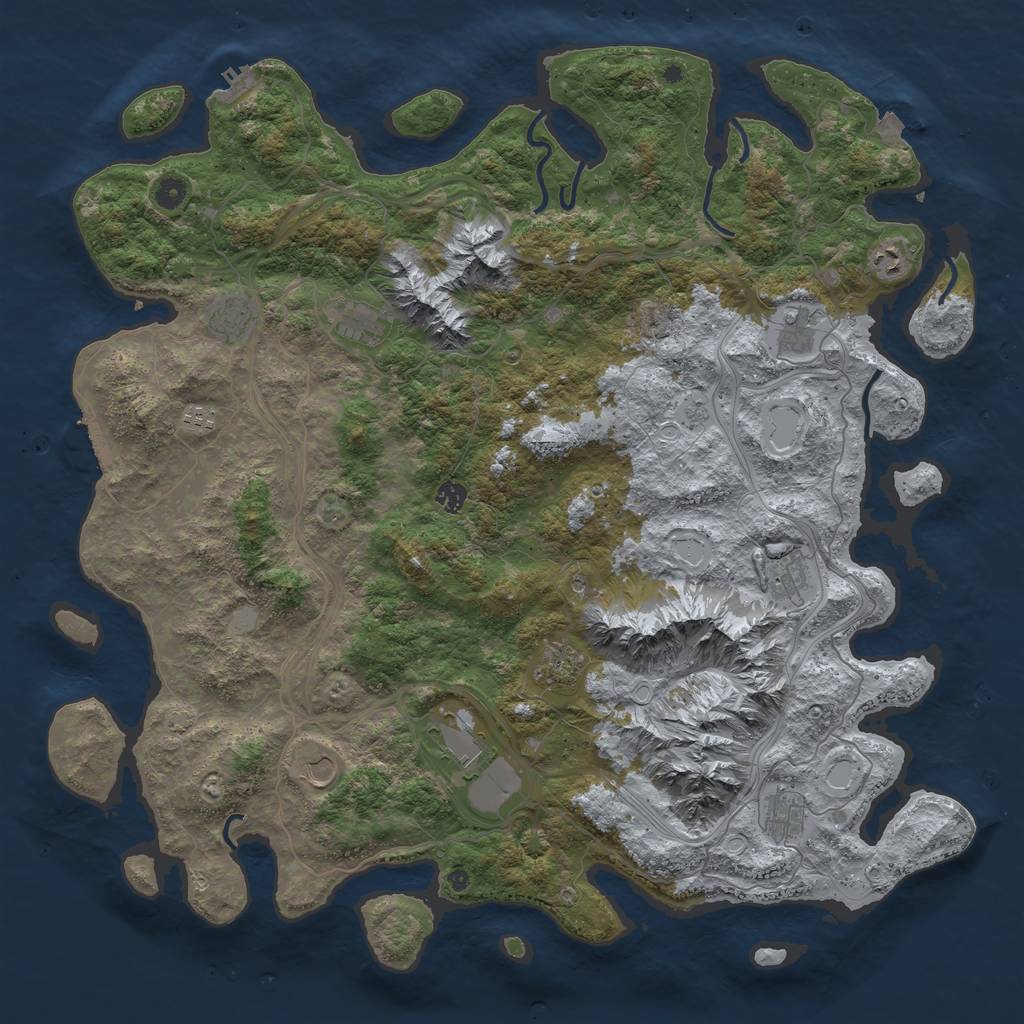 Rust Map: Procedural Map, Size: 5000, Seed: 3039587, 19 Monuments