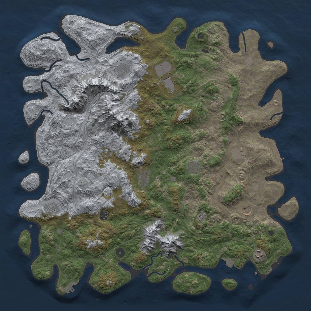 Rust Map: Procedural Map, Size: 5000, Seed: 71223, 19 Monuments