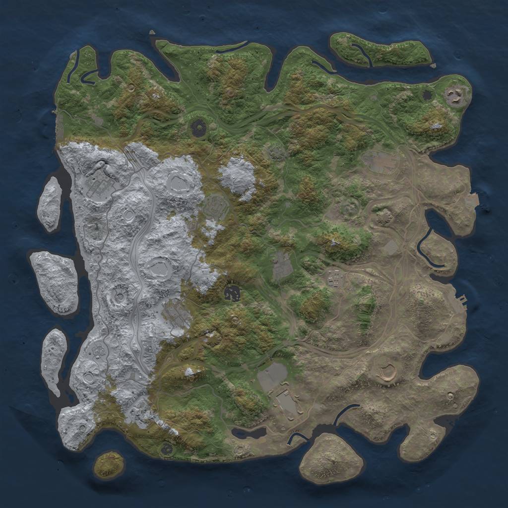 Rust Map: Procedural Map, Size: 4500, Seed: 1786337290, 19 Monuments