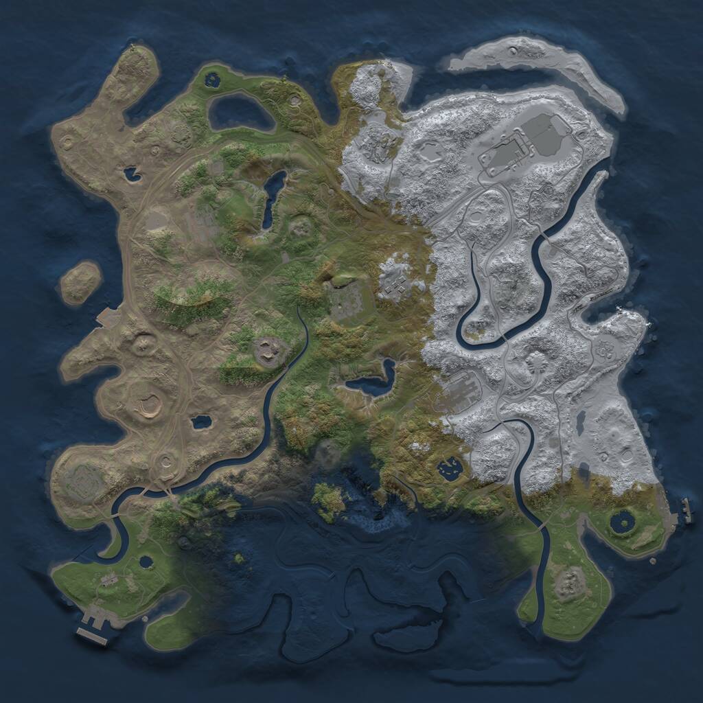 Rust Map: Procedural Map, Size: 4500, Seed: 1573046356, 16 Monuments