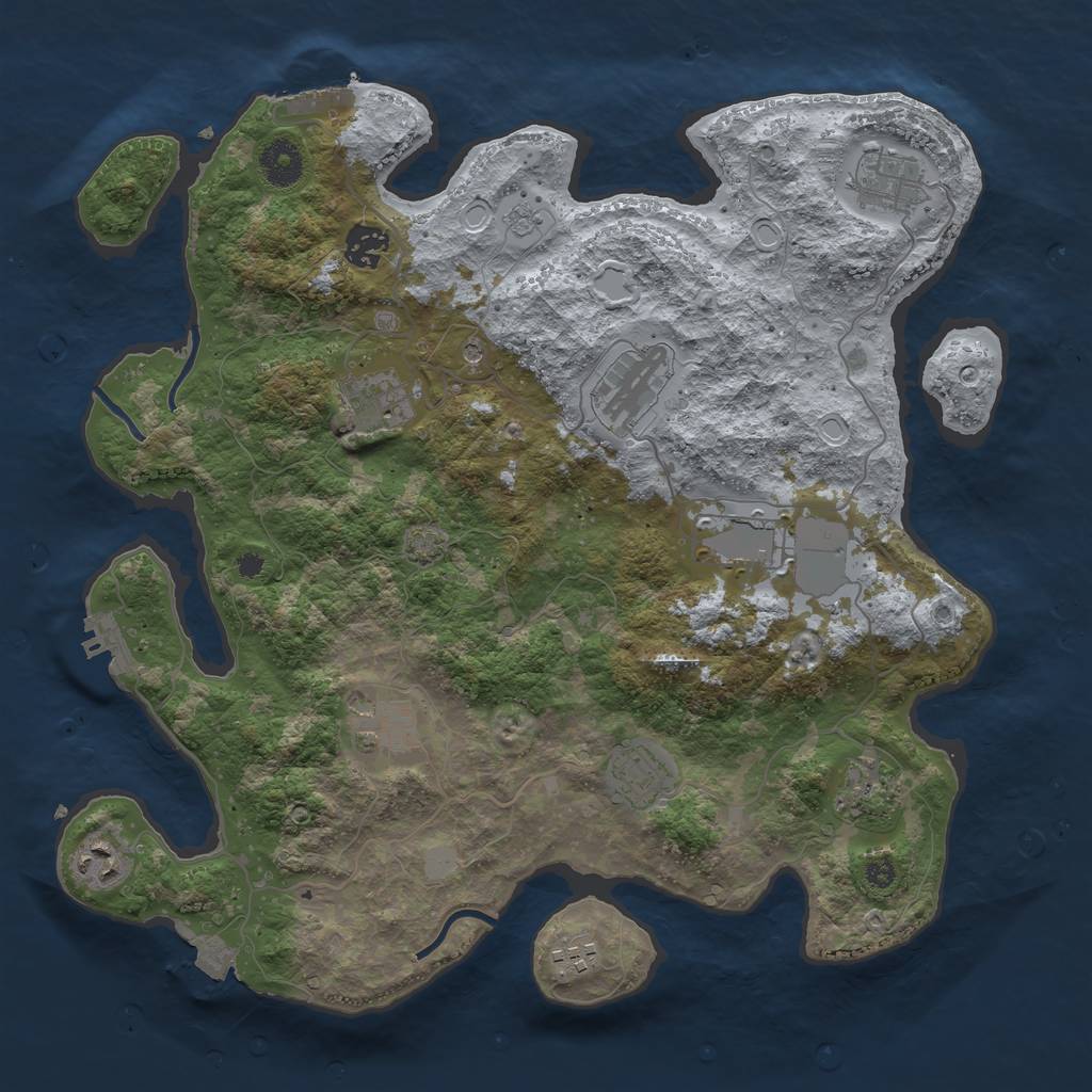Rust Map: Procedural Map, Size: 3700, Seed: 137871025, 18 Monuments