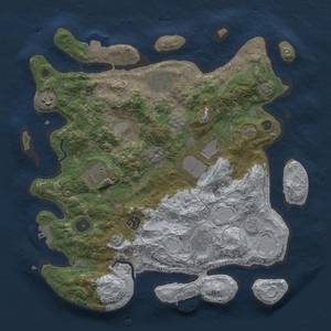 Thumbnail Rust Map: Procedural Map, Size: 3700, Seed: 596413477, 15 Monuments