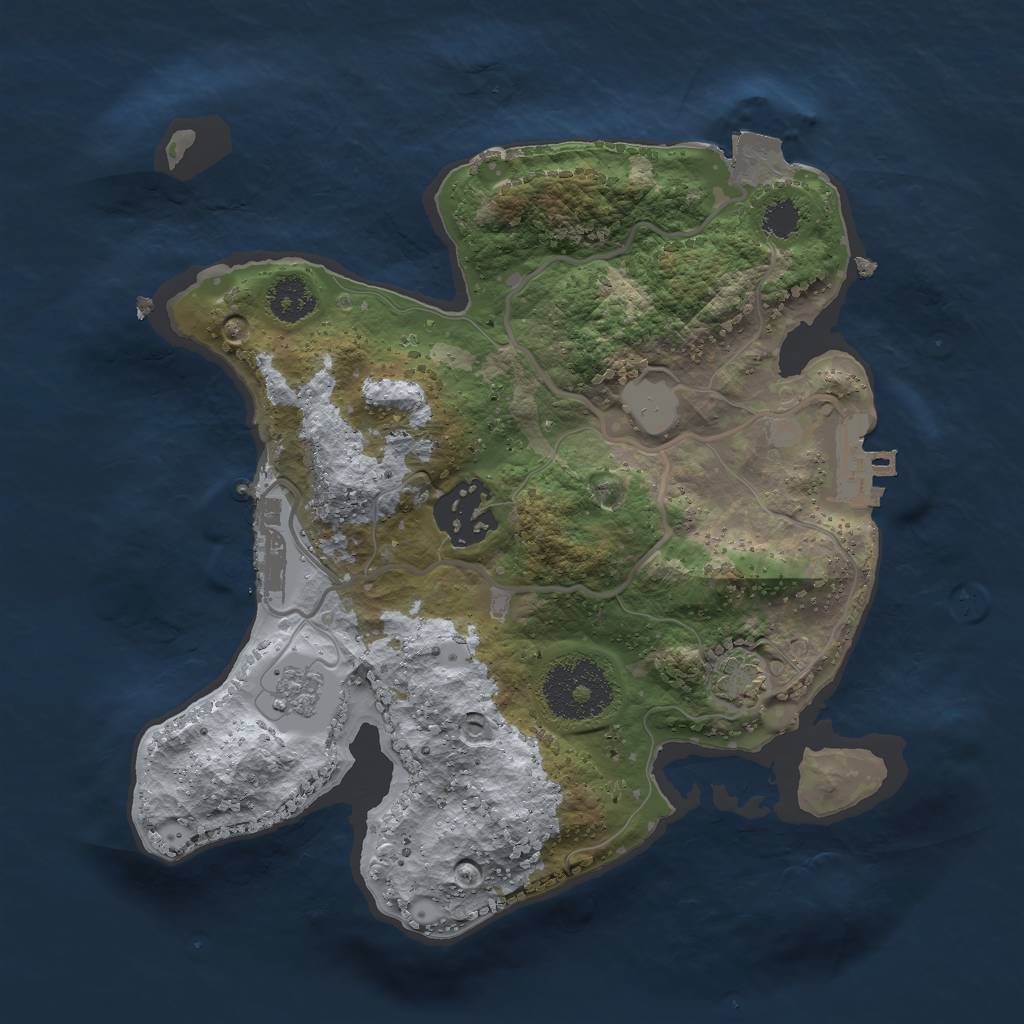 Rust Map: Procedural Map, Size: 2400, Seed: 91493431, 8 Monuments