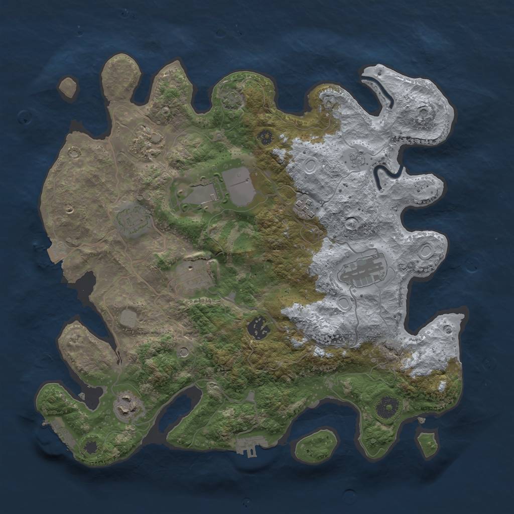 Rust Map: Procedural Map, Size: 3500, Seed: 1903320148, 16 Monuments