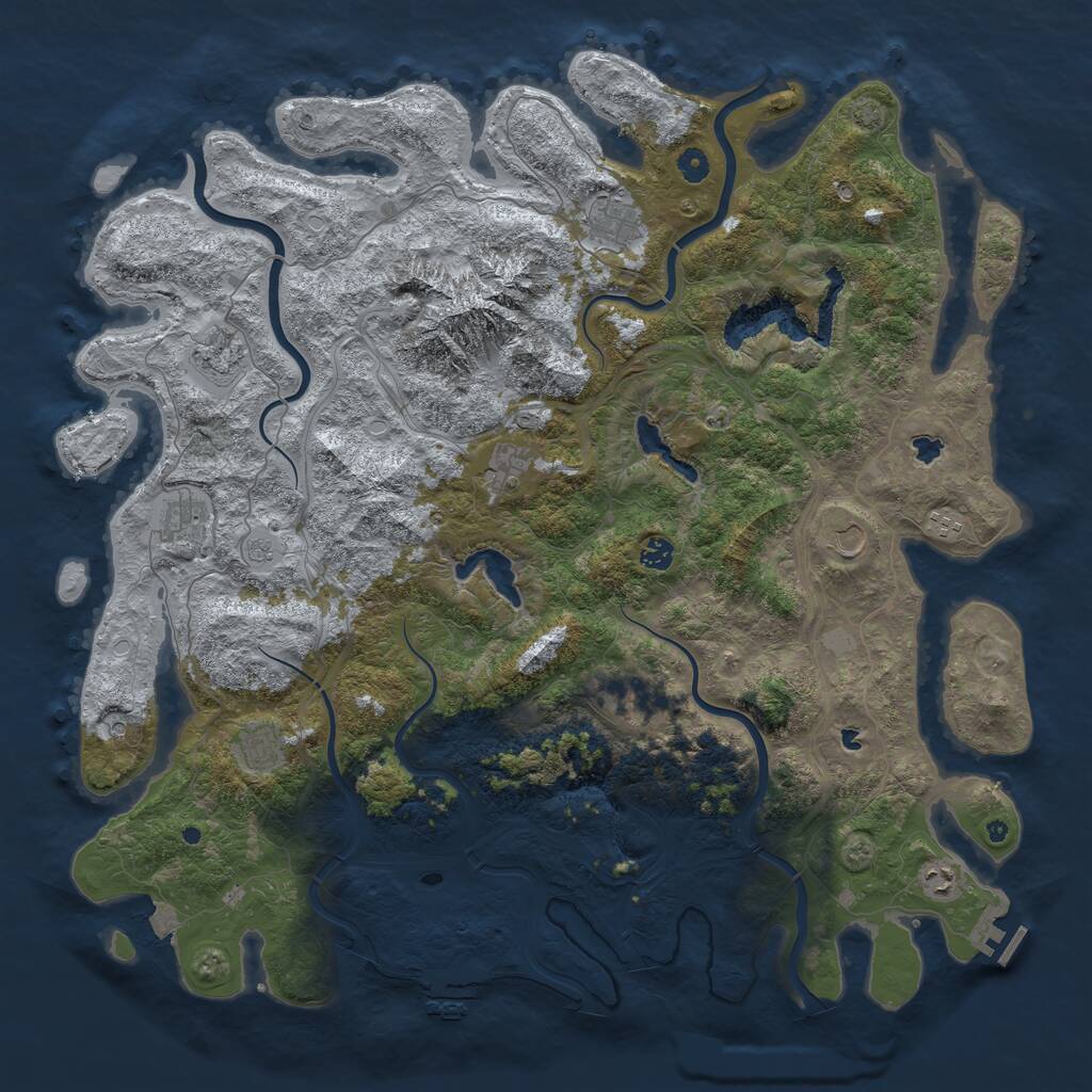 Rust Map: Procedural Map, Size: 5000, Seed: 1422567655, 16 Monuments