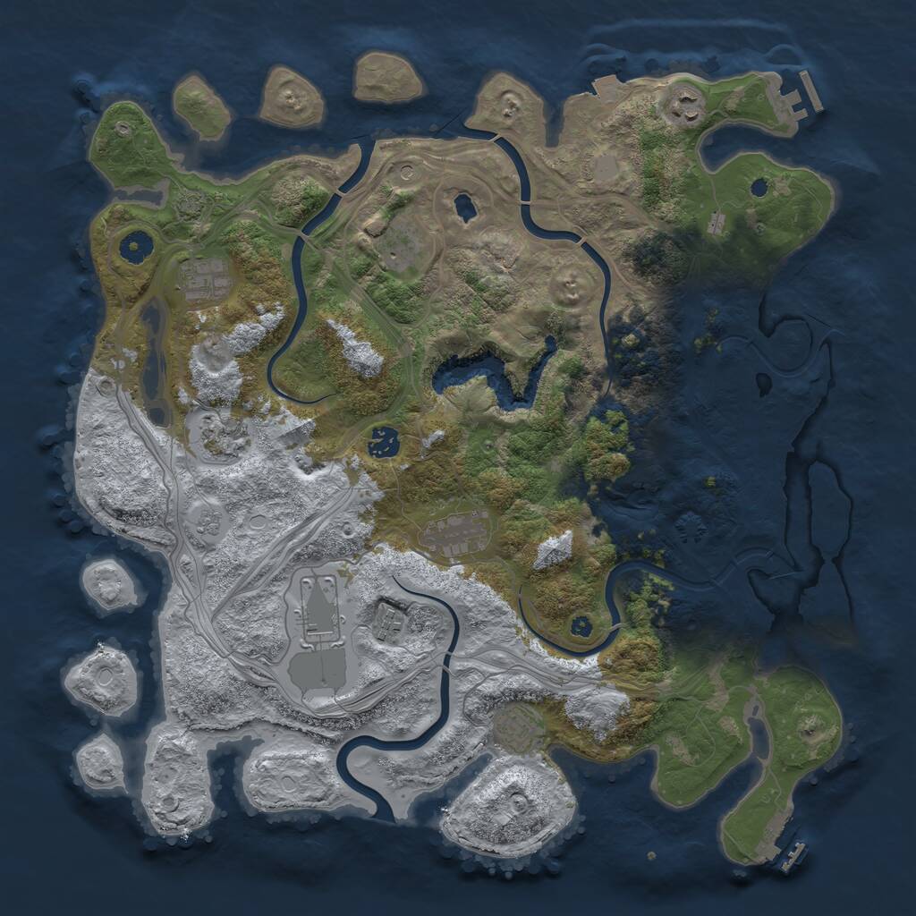 Rust Map: Procedural Map, Size: 4250, Seed: 1156835590, 15 Monuments