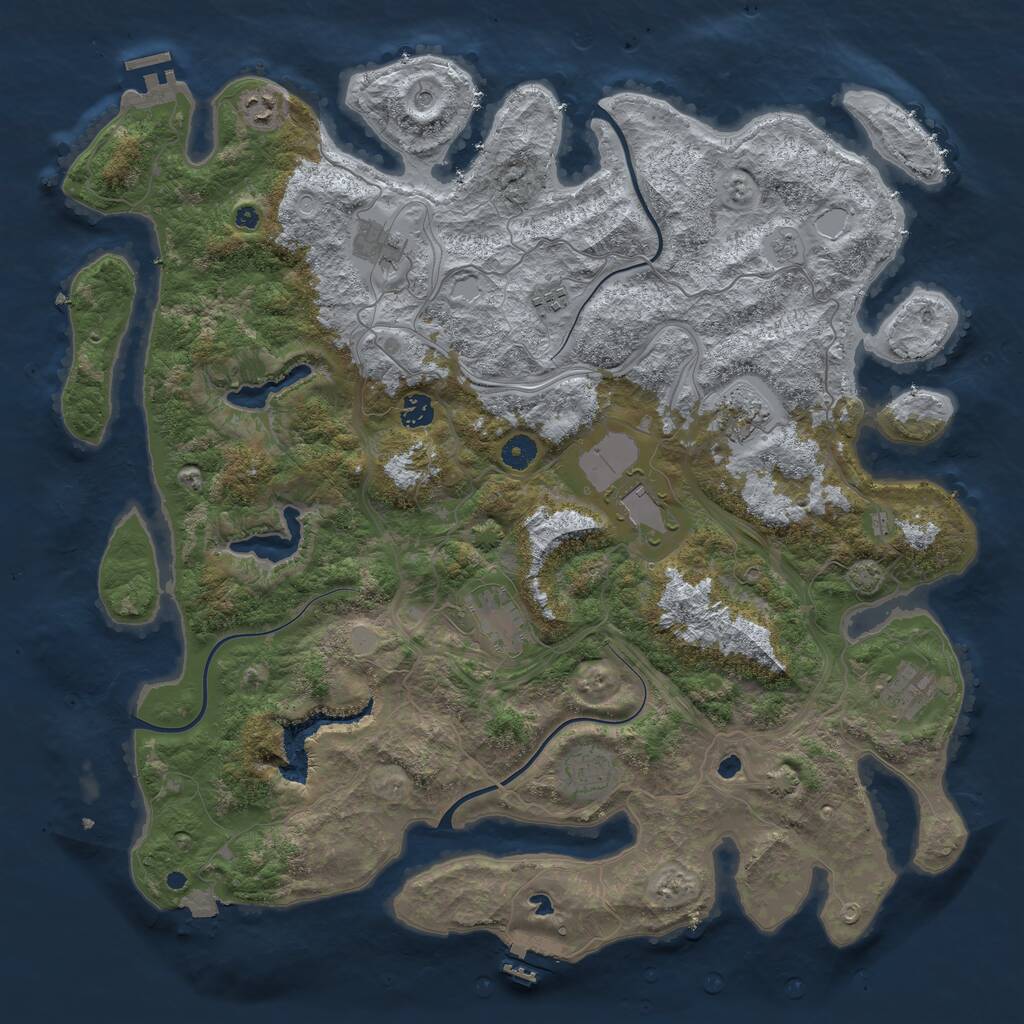 Rust Map: Procedural Map, Size: 4500, Seed: 1634525266, 15 Monuments