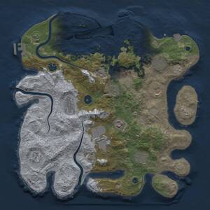 Thumbnail Rust Map: Procedural Map, Size: 3800, Seed: 627607891, 16 Monuments